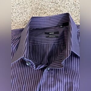Hugo Boss Purple Pinstripe Mens Dress Shirt Large 16 36/37
